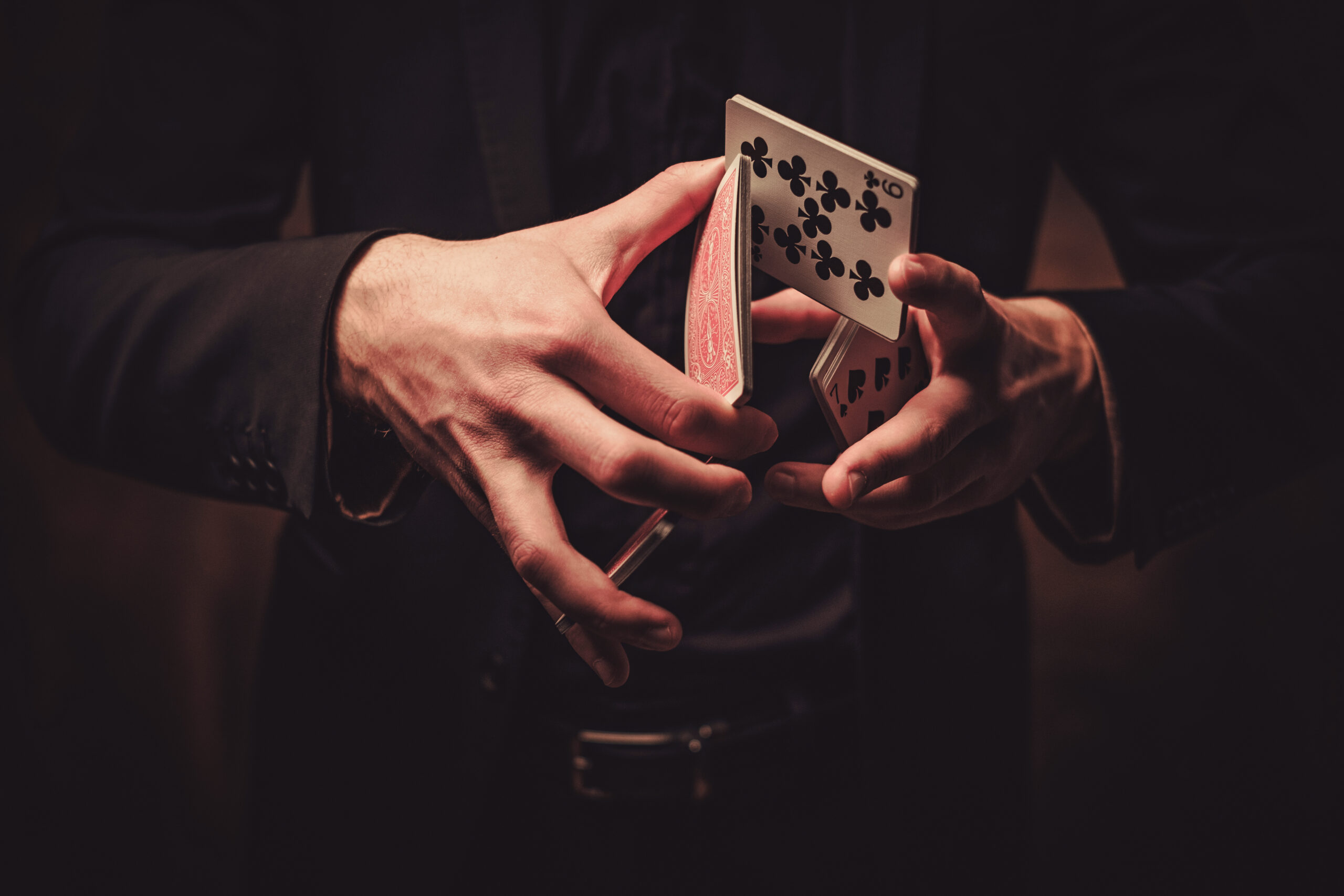 Man showing tricks with cards.